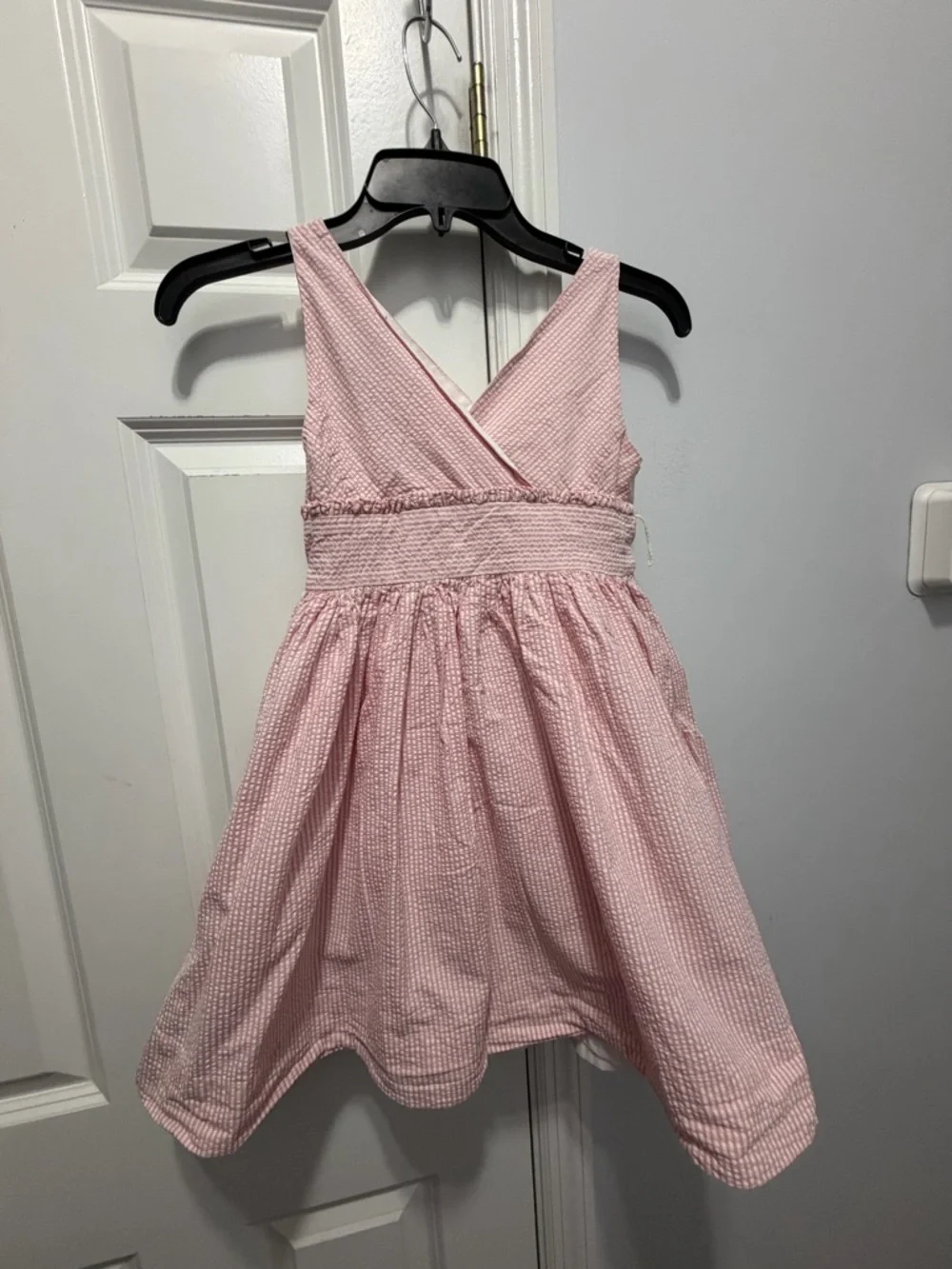 Ralph Lauren Pink Seersucker faux Wrap Sundress